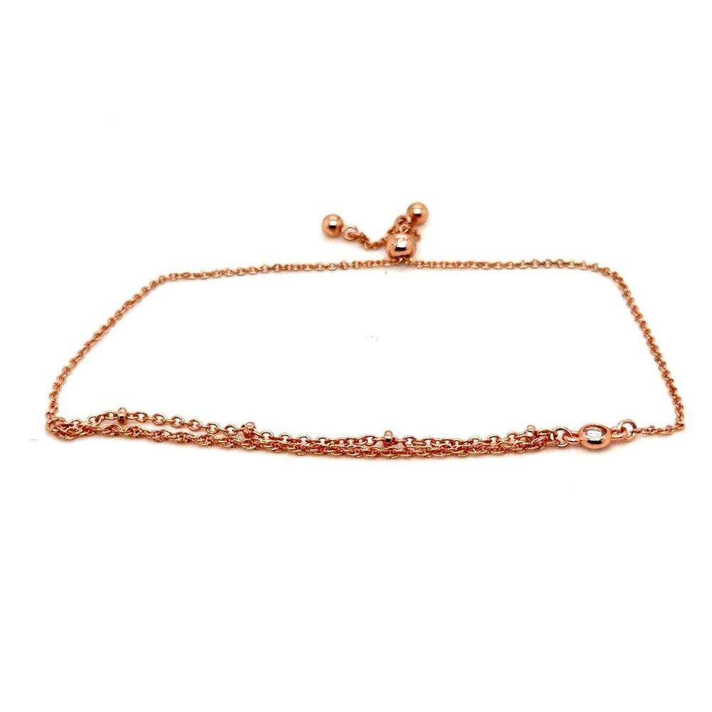 Pura Vida Rose Gold Double‎ Link Stone Bracelet